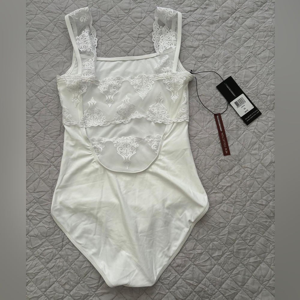 White Lace Back Leotard - Picture 4 of 4
